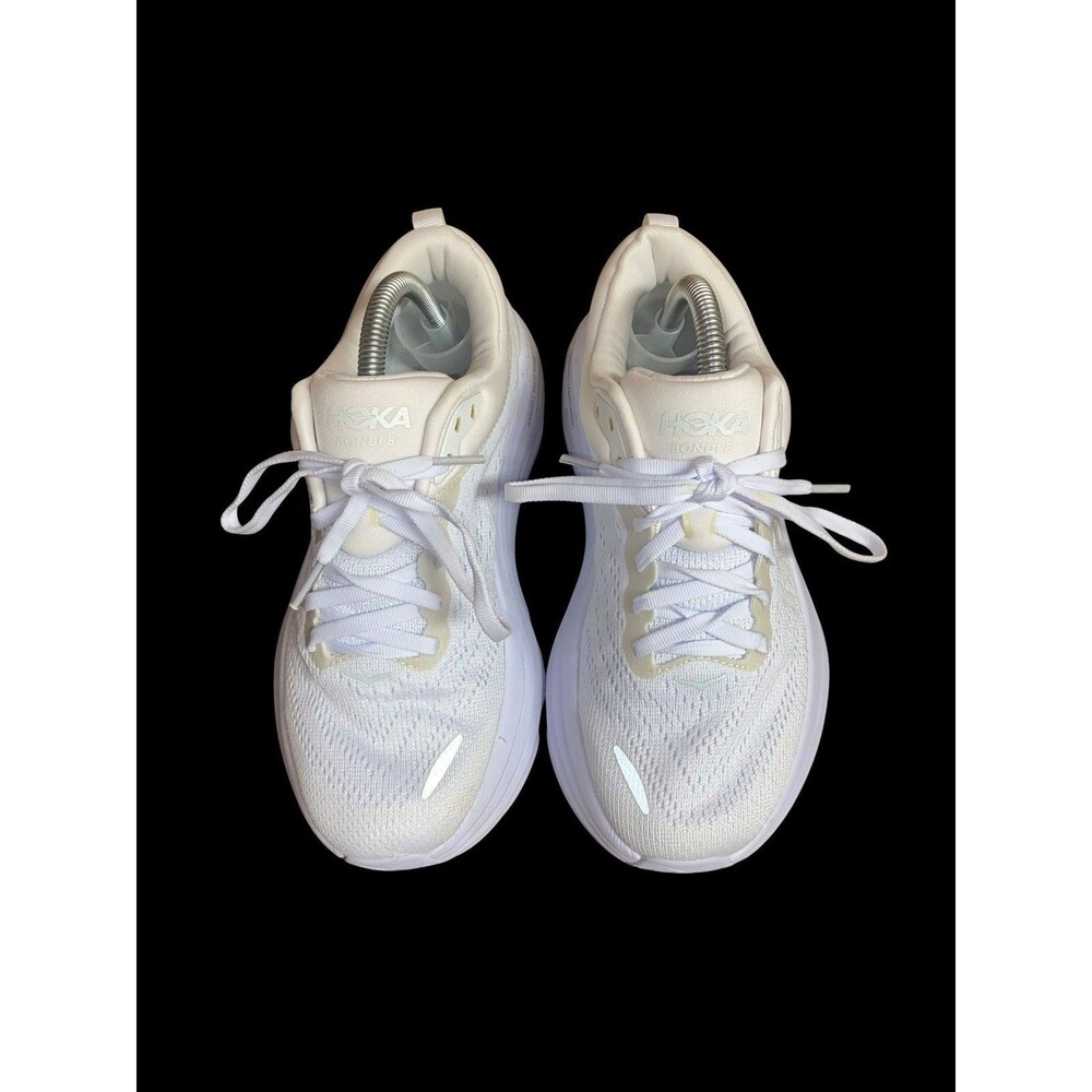 Hoka One One Bondi 8 Shoes Womens Size 6.5 White Running Sneakers 1127952 WWH - Picture 5 of 5